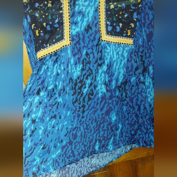 Anthropologie Bla^nk London Miranda Peasant Blouse Blue - Picture 8 of 11